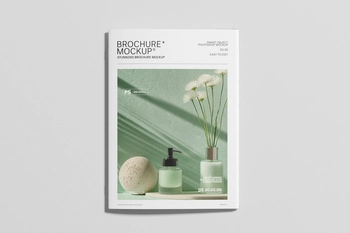 A4 Brochure Cover Mockup with Soft Shadows