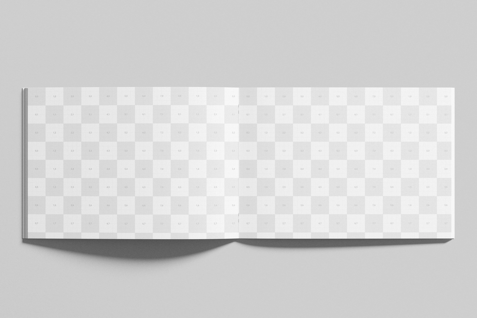 Open A4 Landscape Brochure Mockup on Clean Background
