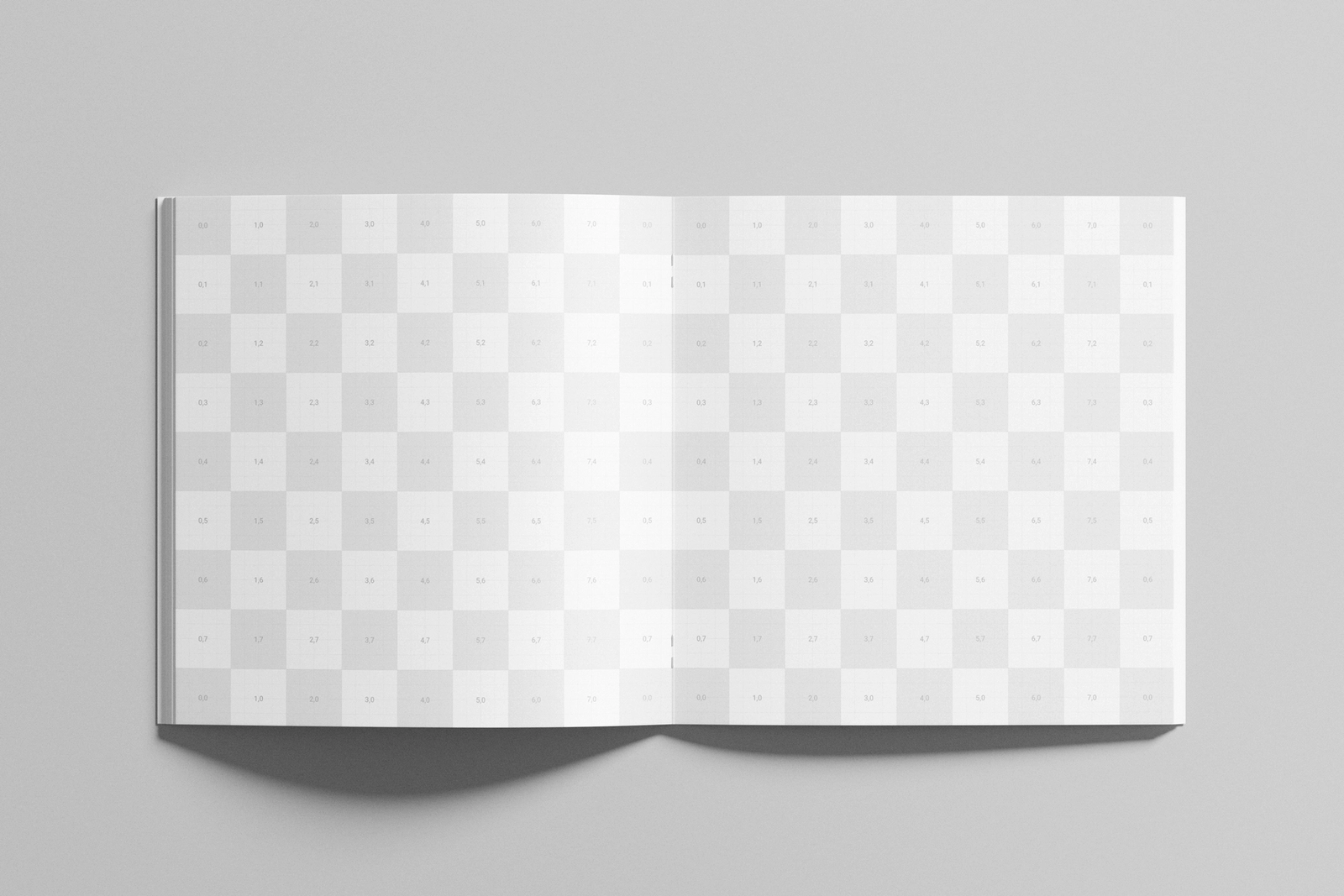 Open Square Brochure Mockup on Minimal Grey Surface