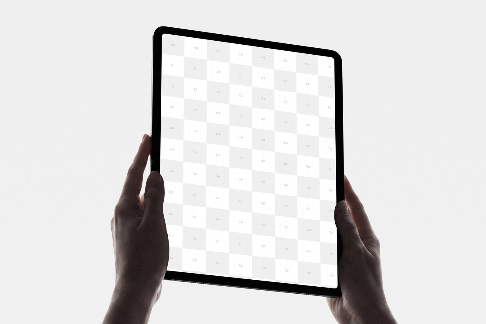 iPad Pro in Hand Mockup with Angled Portrait View