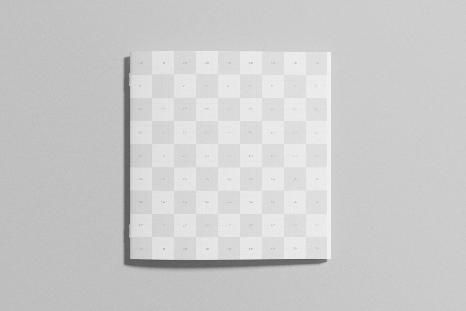 Square Brochure Cover Mockup with Soft Shadow Display