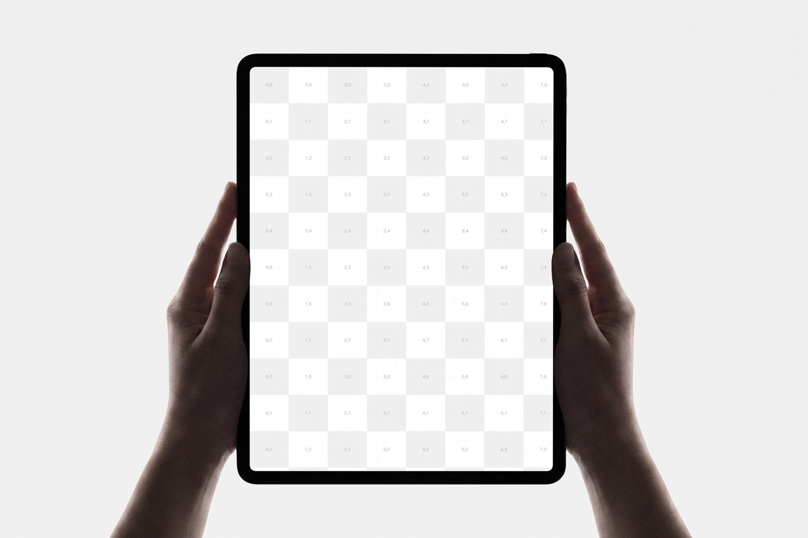 Portrait iPad Pro Mockup Floating on Clean Background