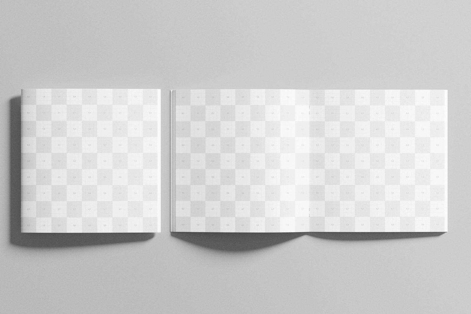 Square Brochure Mockup Showing Cover and Inner Spread