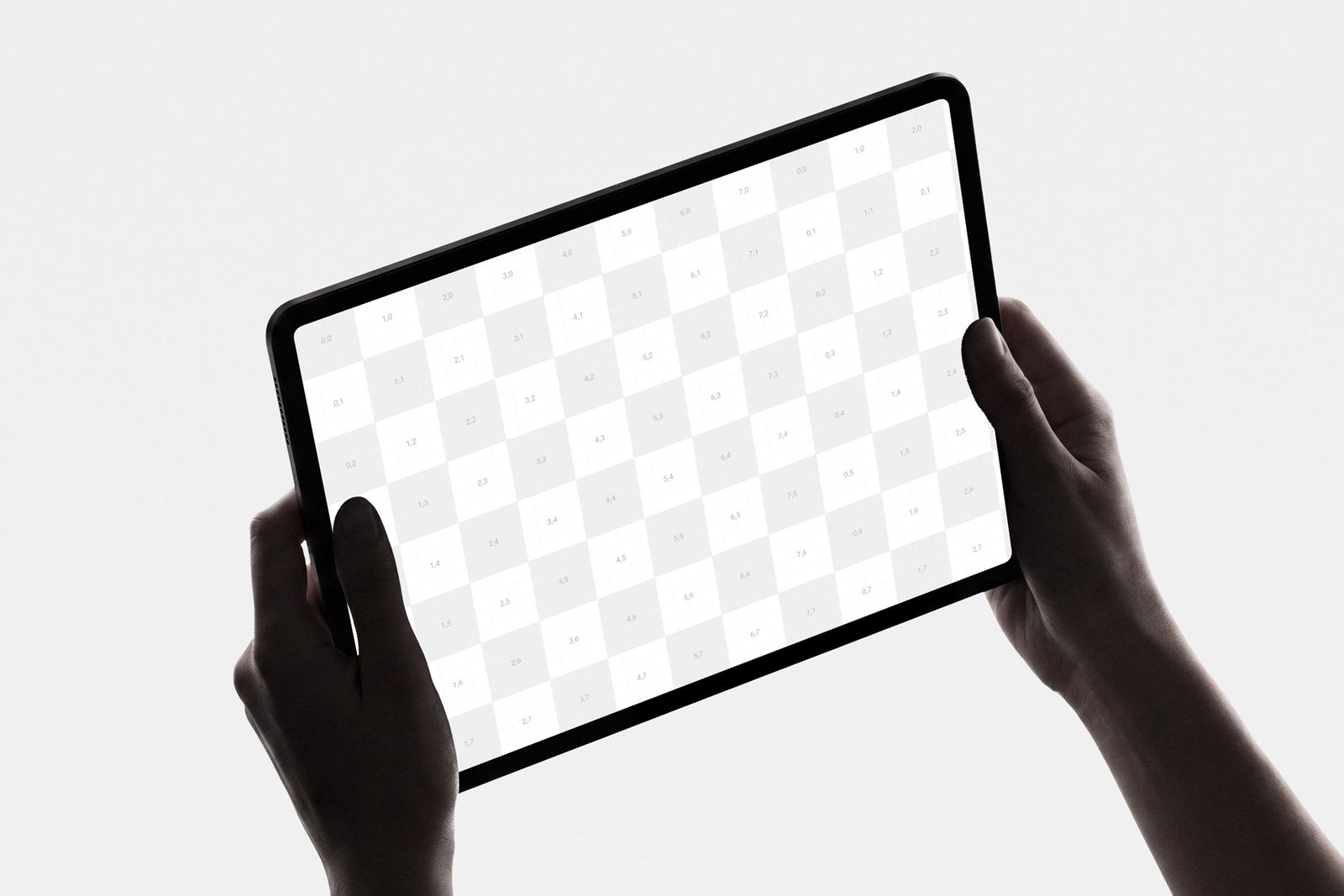 iPad Pro Holding by Hands Mockup in Perspective View