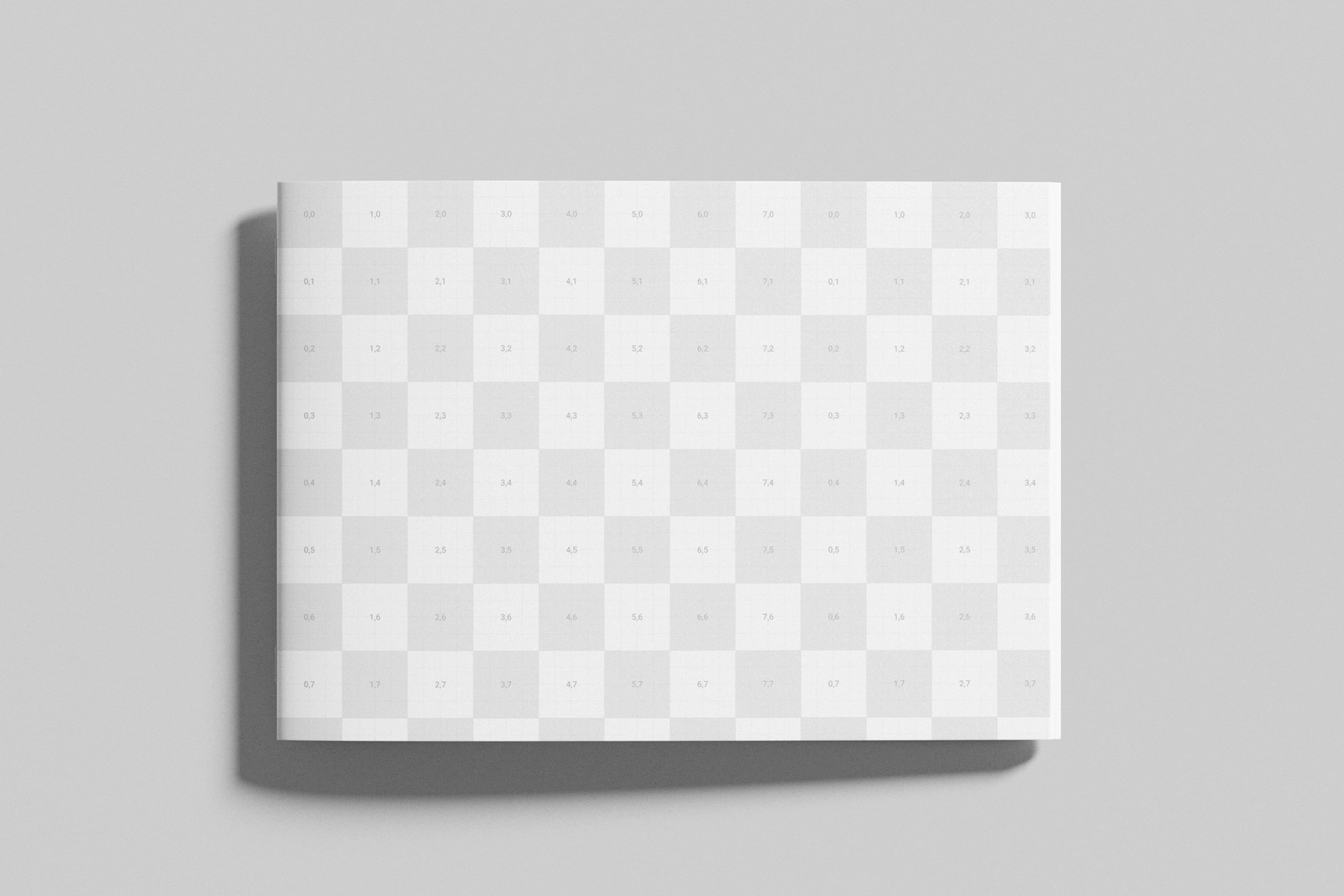 Free Minimal A4 Landscape Brochure Cover Mockup Top View
