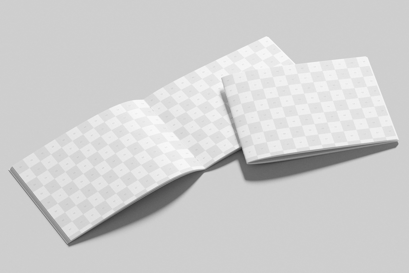 Realistic A4 Landscape Brochure Mockup in Angled Perspective