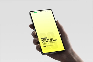 Samsung Galaxy S26 Ultra Hand Held Angled Mockup