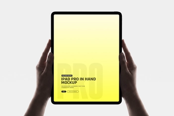 Portrait iPad Pro Mockup Floating on Clean Background