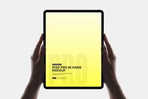 Portrait iPad Pro Mockup Floating on Clean Background