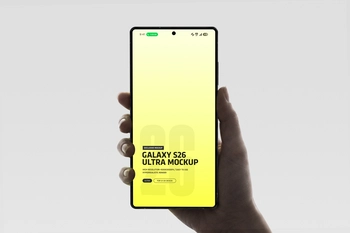 Samsung Galaxy S26 Ultra Hand Held Front View Mockup