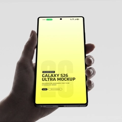Samsung Galaxy S26 Ultra Mockup Held in Hand Front View