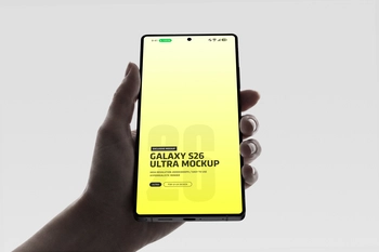Samsung Galaxy S26 Ultra Mockup Held in Hand Front View