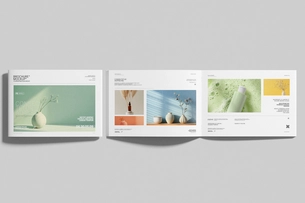 A4 Landscape Brochure Mockup with Cover and Inside Pages