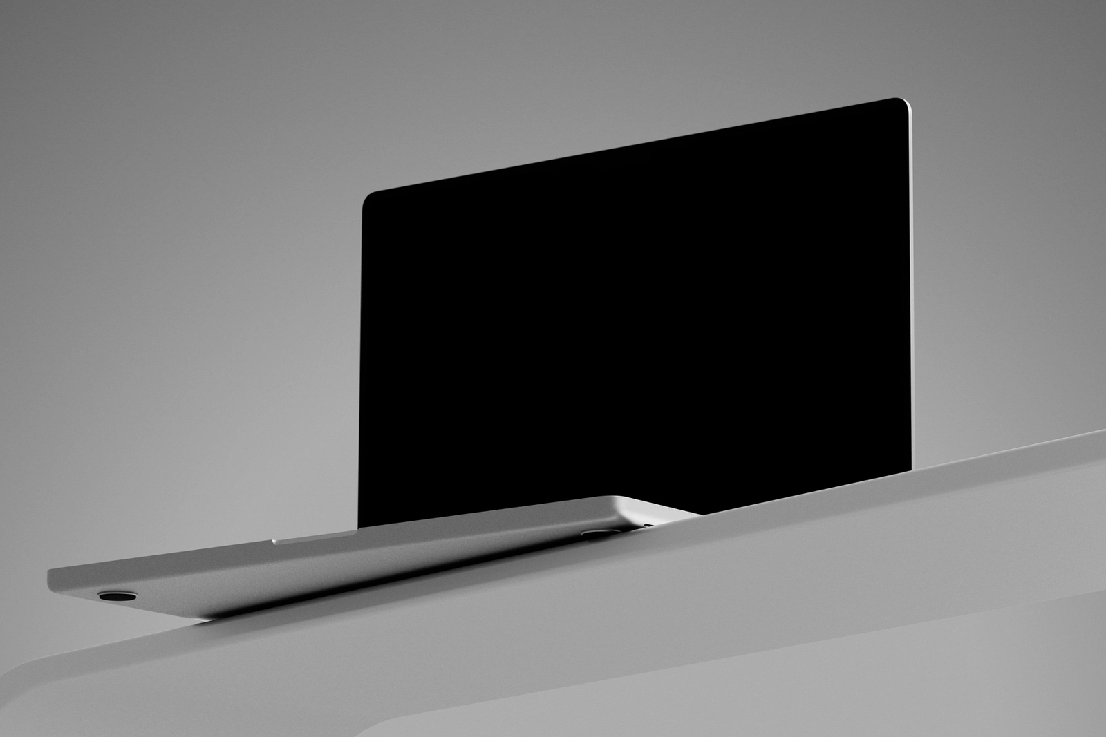Free MacBook Pro Mockup Bottom Perspective