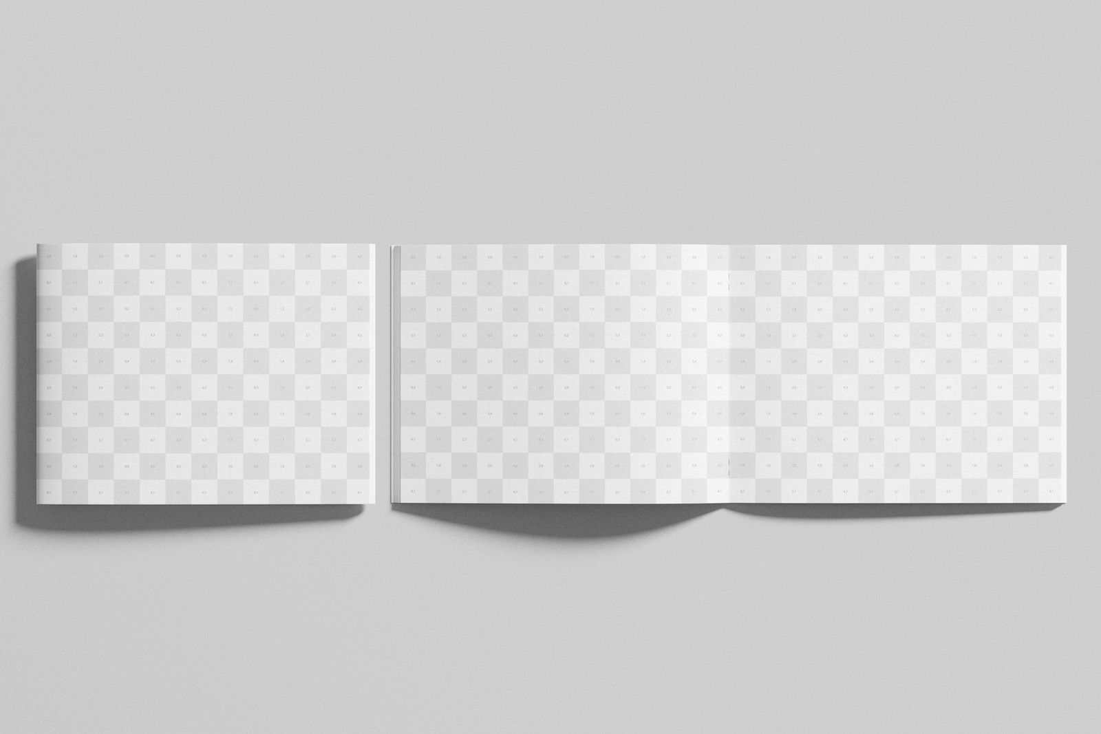 US Letter Landscape Brochure Mockup Cover and Open Pages