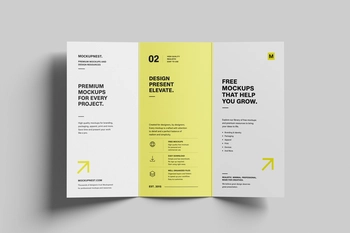 Free A4 Trifold Flyer Mockup