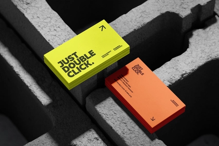 Free Business Card Mockup On Brick