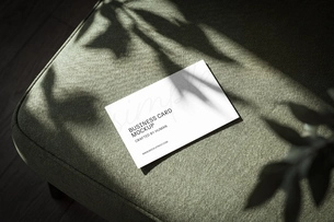 Free Business Card Mockup On Sofa
