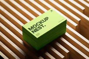 Free Business Card Mockup On Wood