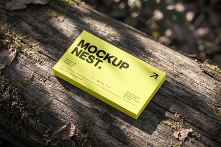 Free Business Card Stacked Mockup On Nature