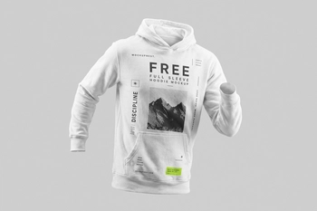 Free Full Sleeve Hoodie Mockup