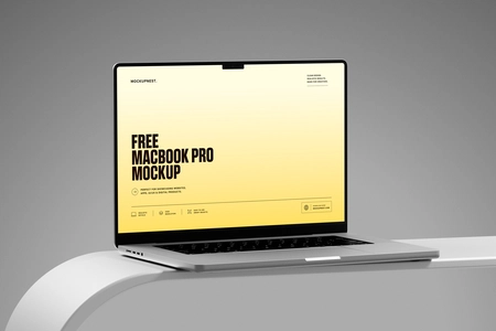 Free MacBook Pro Mockup Angled Perspective