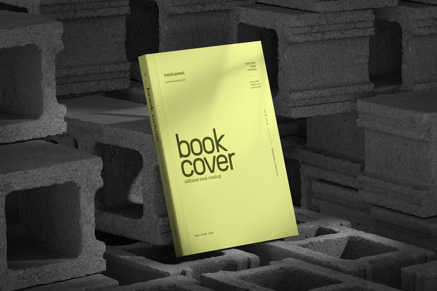 Free Softcover Book Mockup On Brick | Mockupnest