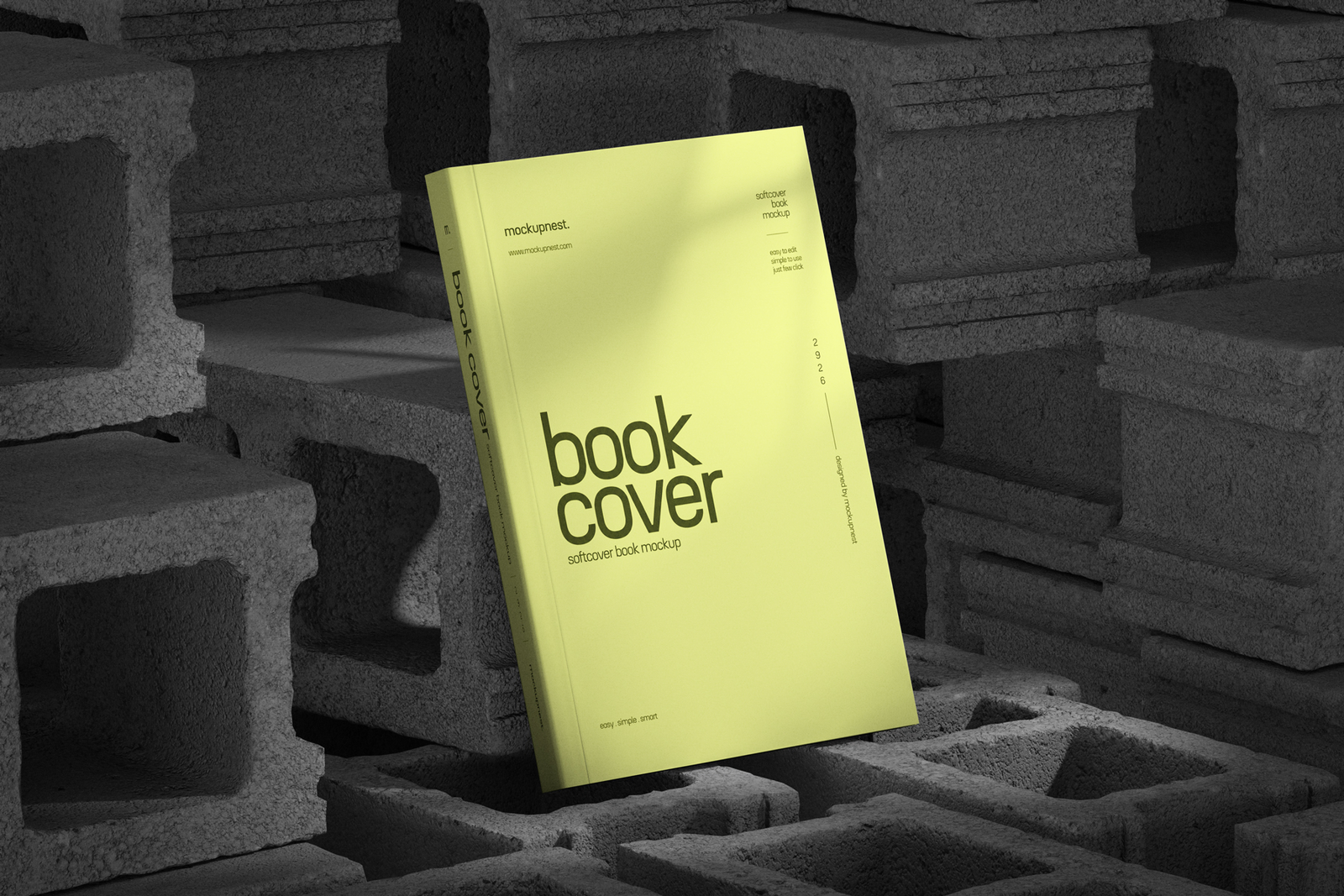 Free Softcover Book Mockup On Brick | Mockupnest
