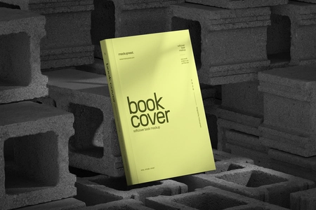 Free Softcover Book Mockup On Brick