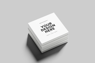 Free Square Business Card Mockup Stack
