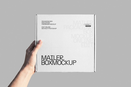 Free Square Mailer Box Mockup