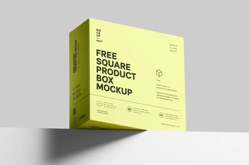 Free Square Product Box Mockup