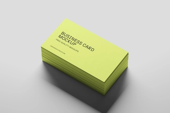 Free Stacked Business Card Mockup