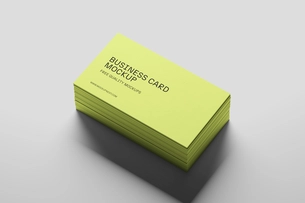 Free Stacked Business Card Mockup