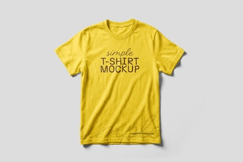 Free Simple T-Shirt Mockup On Floor