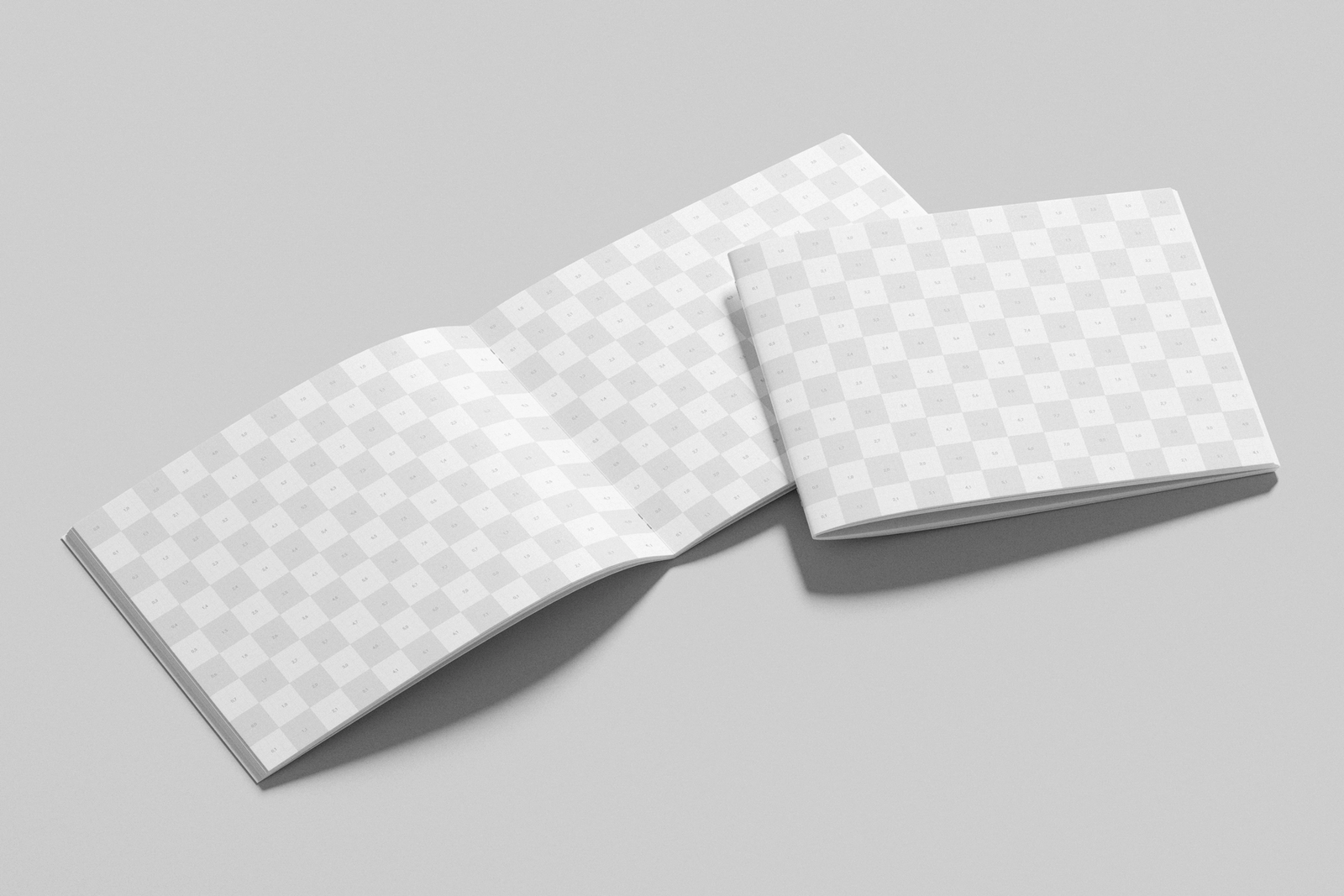 Free Realistic US Letter Landscape Brochure Mockup in Angled View