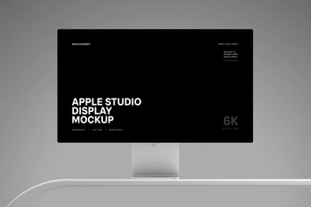 Minimal Apple Studio Display Mockup Front View
