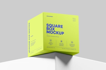 Square Product Box Mockup