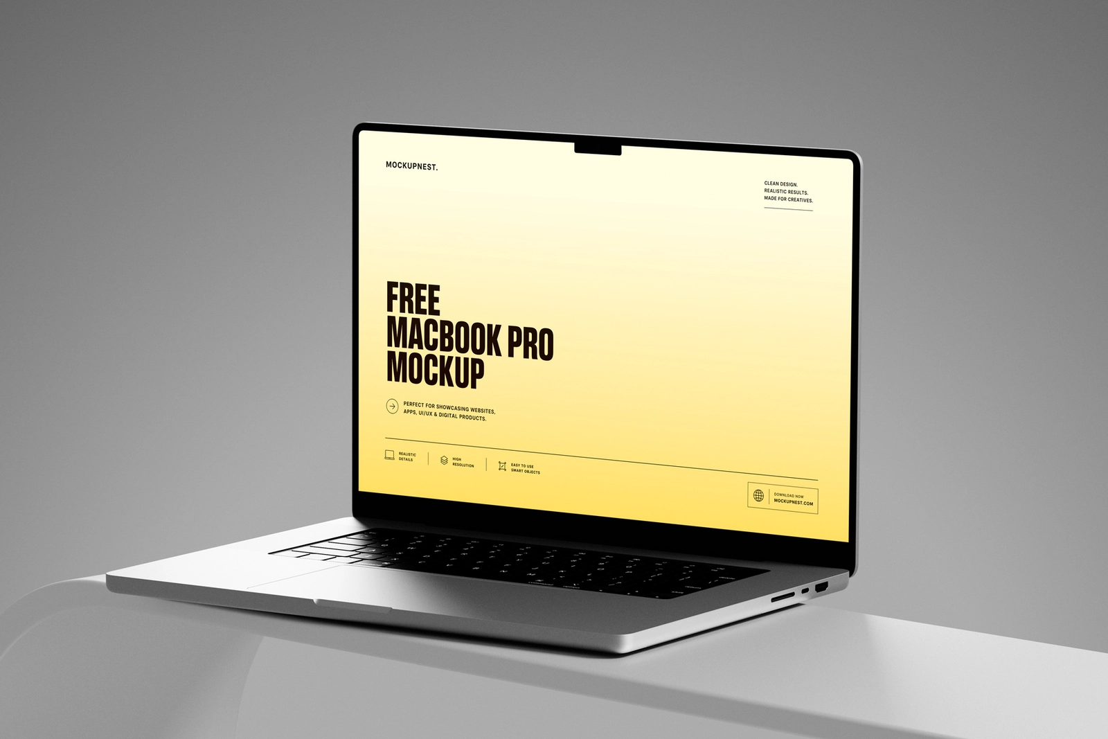 Free MacBook Pro Mockup Side Perspective