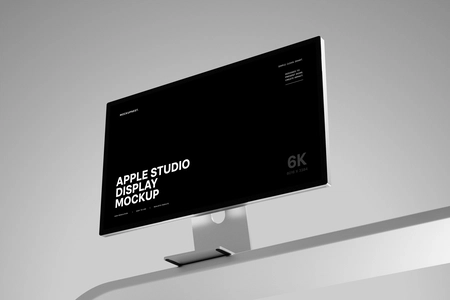 Apple Studio Display Mockup Low Angle View