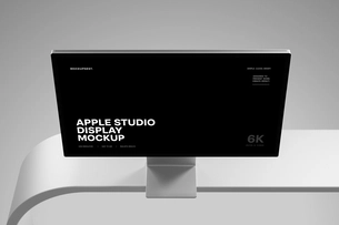 Apple Studio Display Mockup High Angle View
