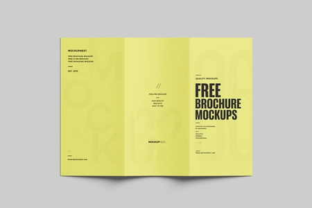 Free A4 Trifold Flyer Mockup Cover