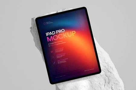 iPad Pro Mockup Resting on Rock