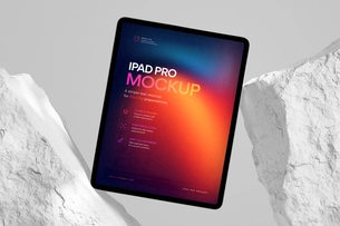 iPad Pro Mockup Between Rocks