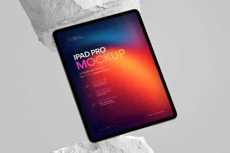 iPad Pro Mockup Above Rock